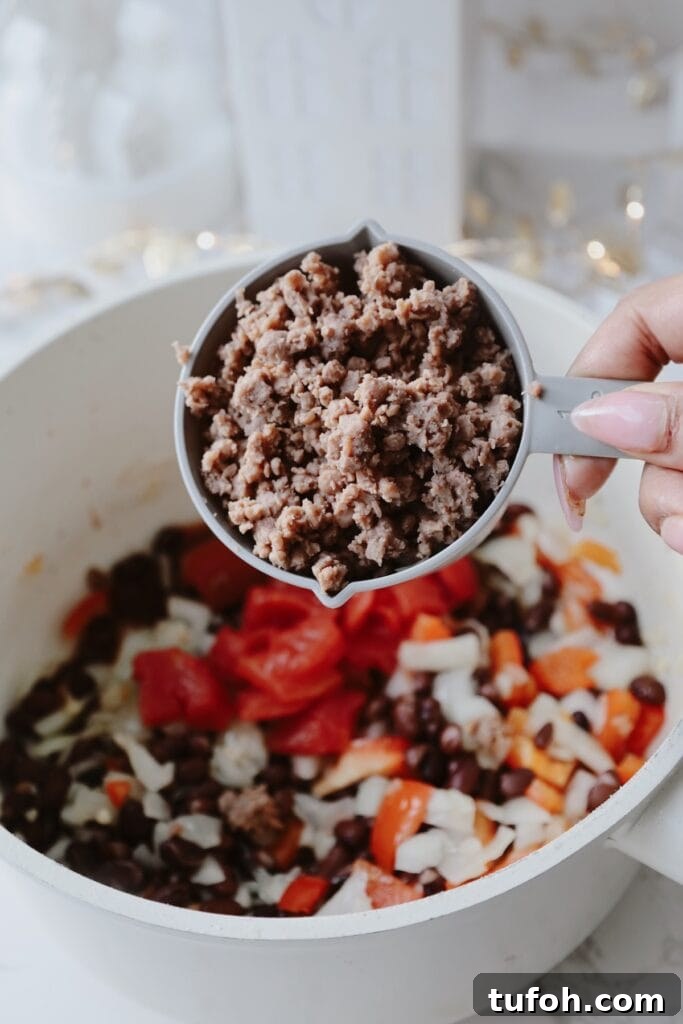 High-Protein Vegetarian Black Bean Soup Recipe 4 light life meat crumbles