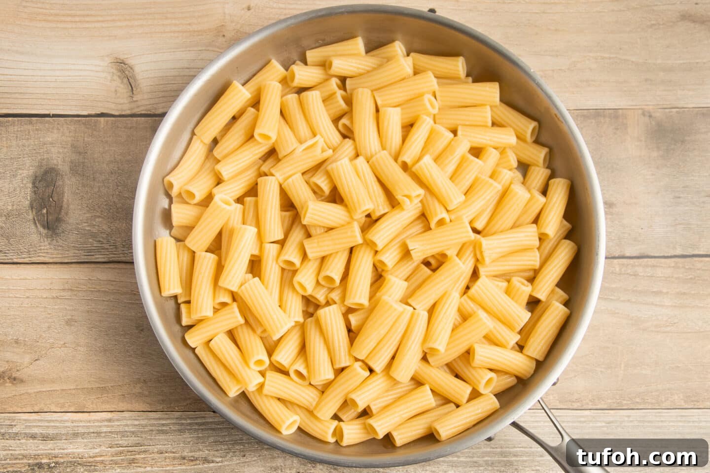 Creamy Tomato and Cottage Cheese Pasta Sauce Recipe 4 This is a picture of cooked pasta in a skillet.