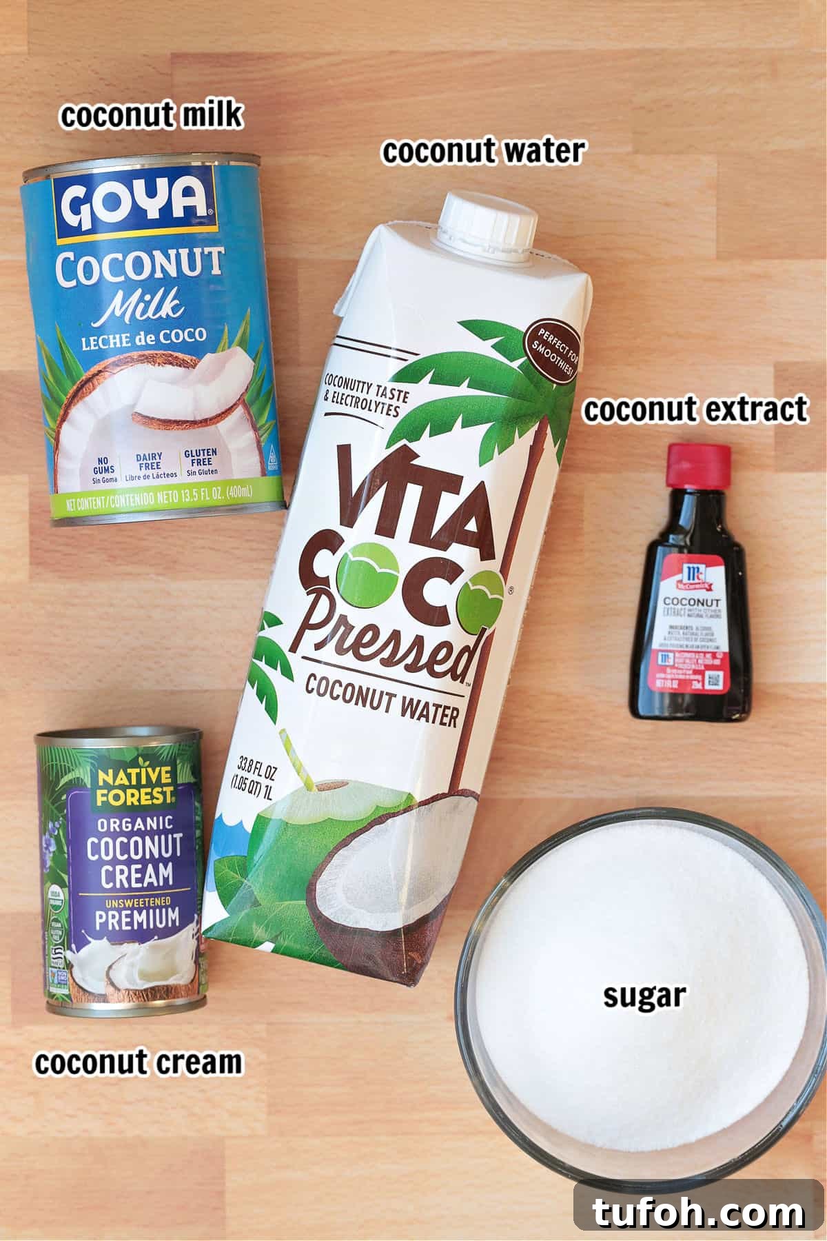 This homemade coconut sorbet is bursting with tropical flavor! Made with coconut milk and simple ingredients for a refreshing summer dessert. ingredients for making sorbet with coconut
