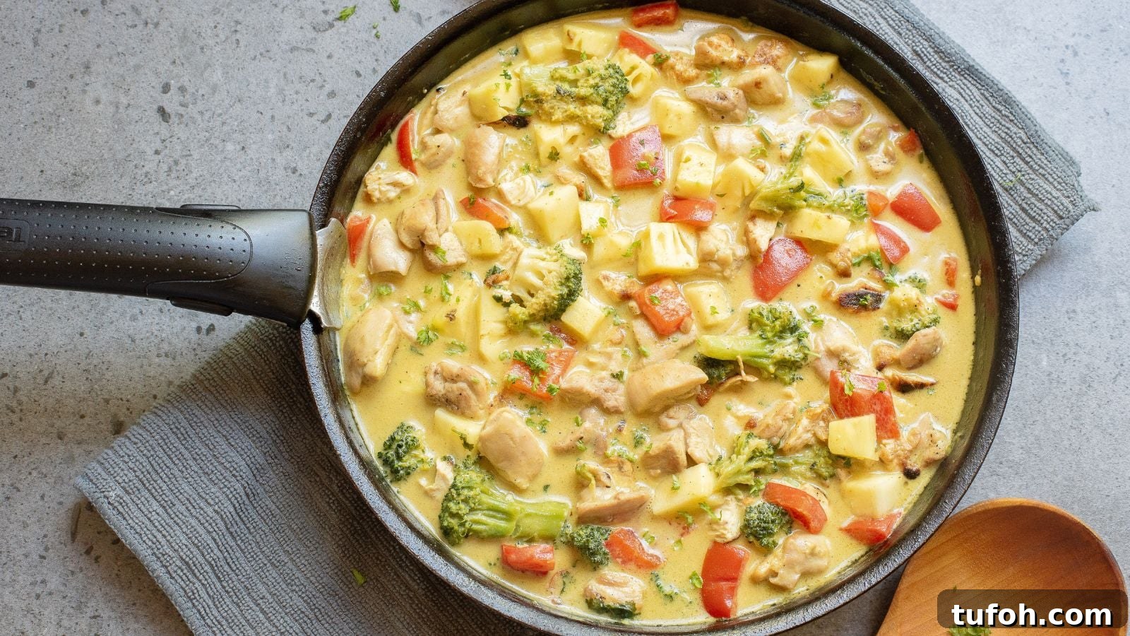 Final plated Thai pineapple chicken curry