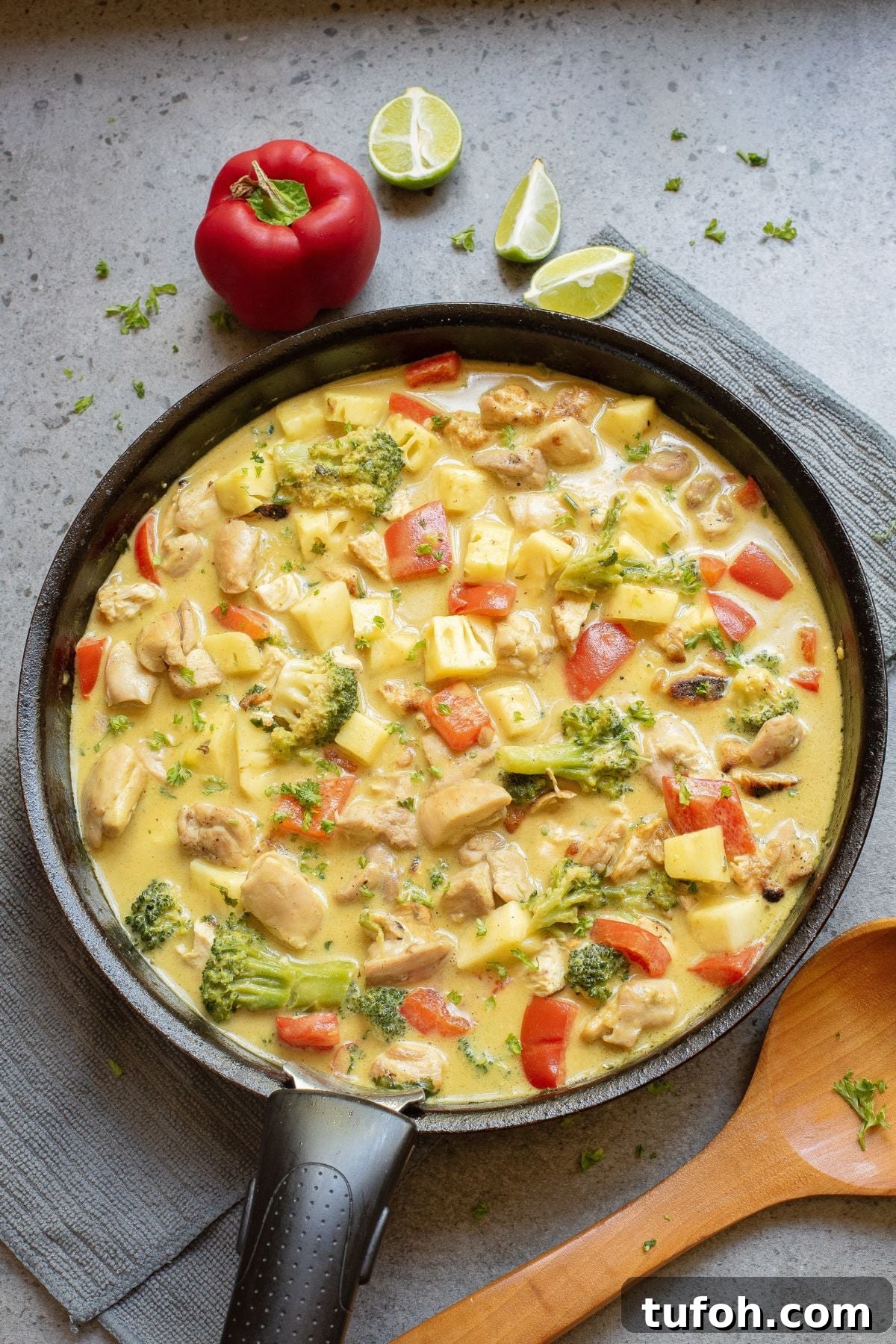 Adding pineapple to curry