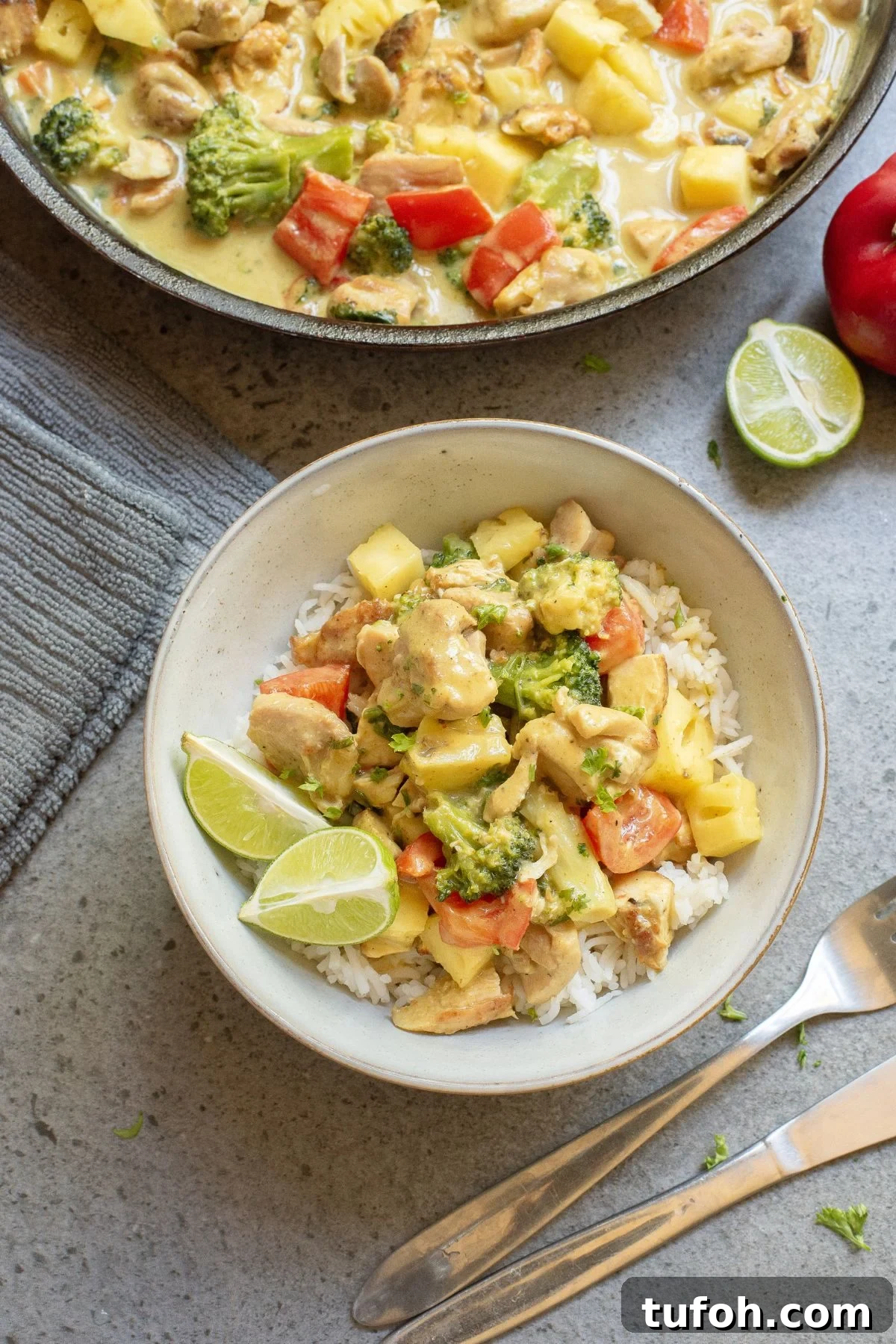 Finished Thai pineapple chicken curry