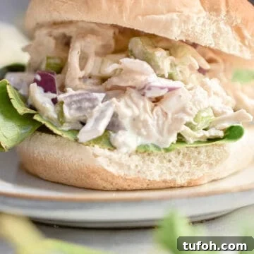 Instant Pot Chicken Salad Recipe for Quick Weeknight Meals 12 A close up of the Instant Pot chicken salad.