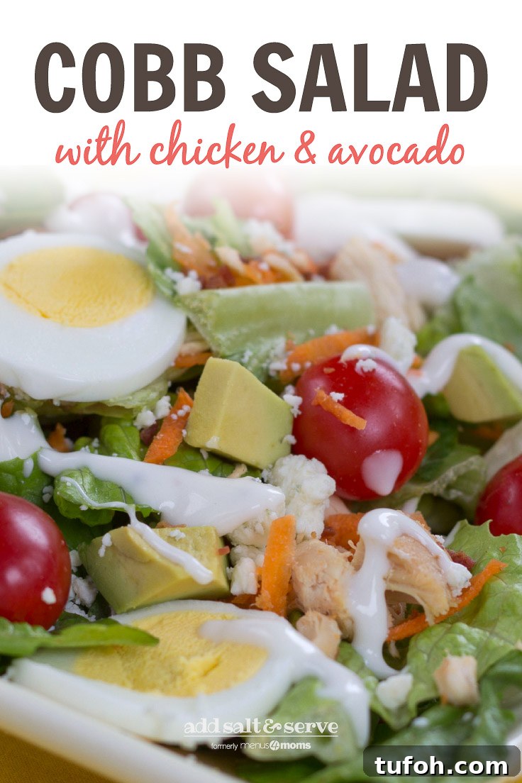 Cobb Salad with Chicken and Avocado Cobb Salad in a bowl