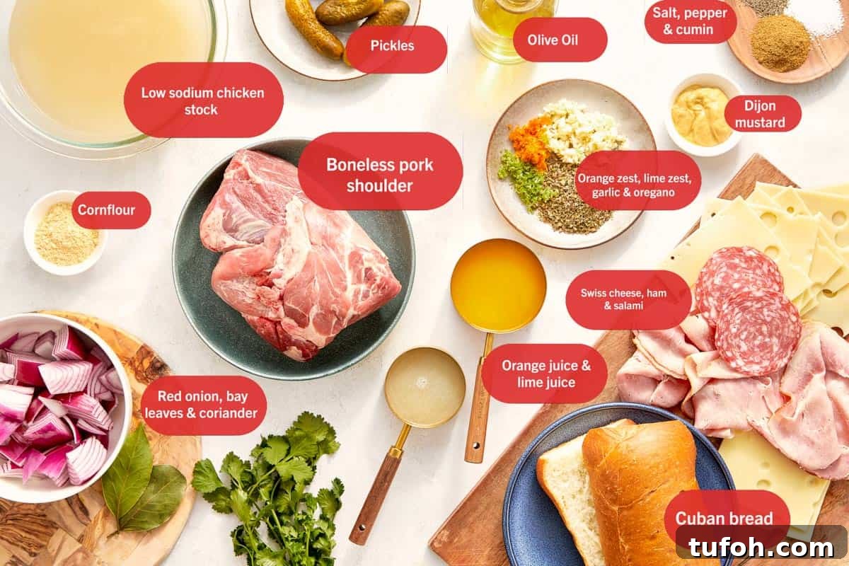 Ingredients arranged on a table.