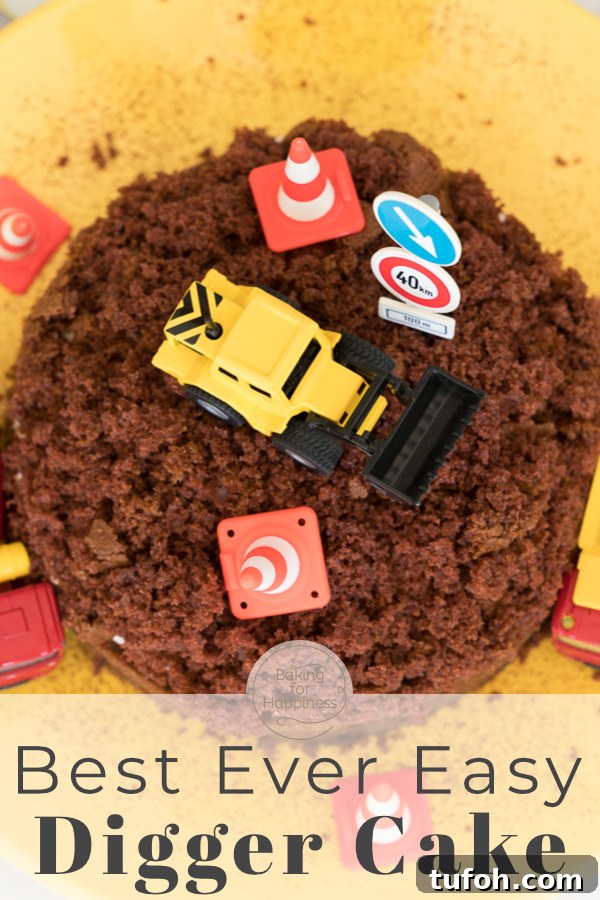 Construction Site Cake Ideas for Kids' Birthday Parties 8 Easy construction site cake for kids. This digger cake without fondant tastes super delicious & looks great.