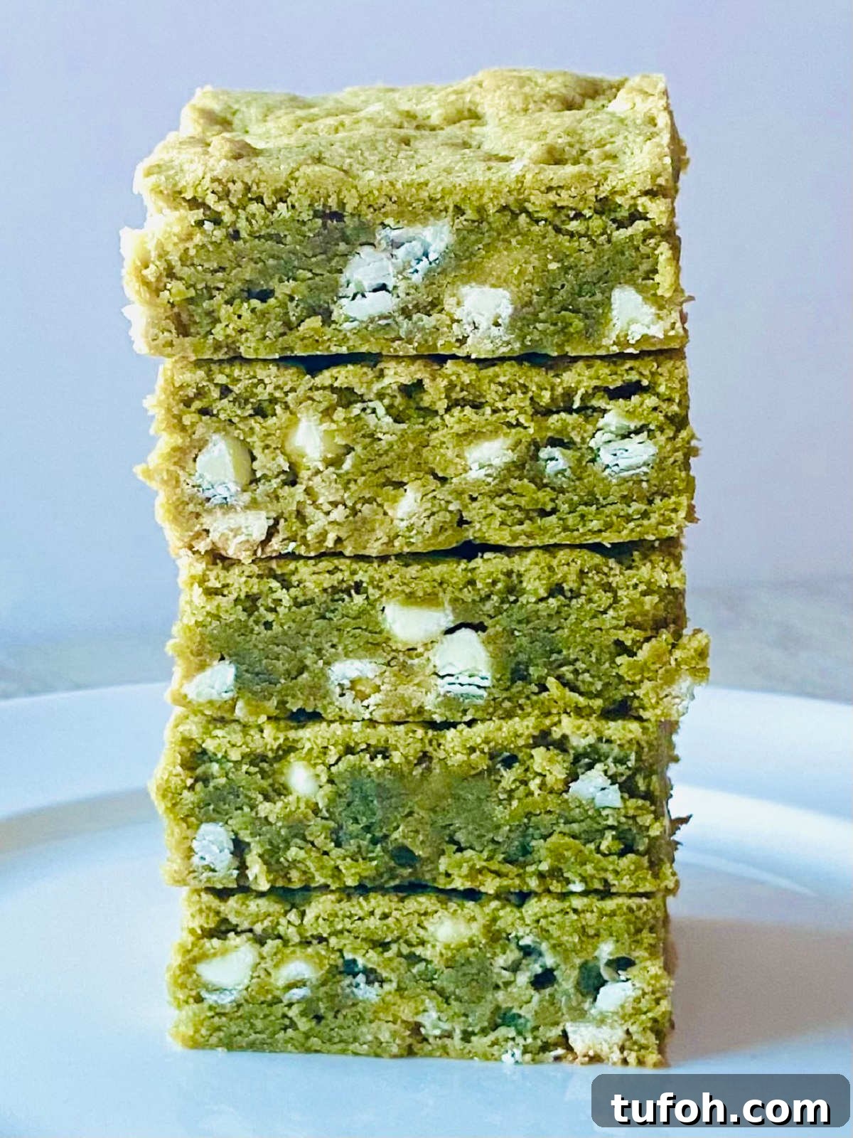 Chewy Matcha Brownies Recipe with Rich Green Tea Flavor 8 matcha brownies recipes in a stack of 5