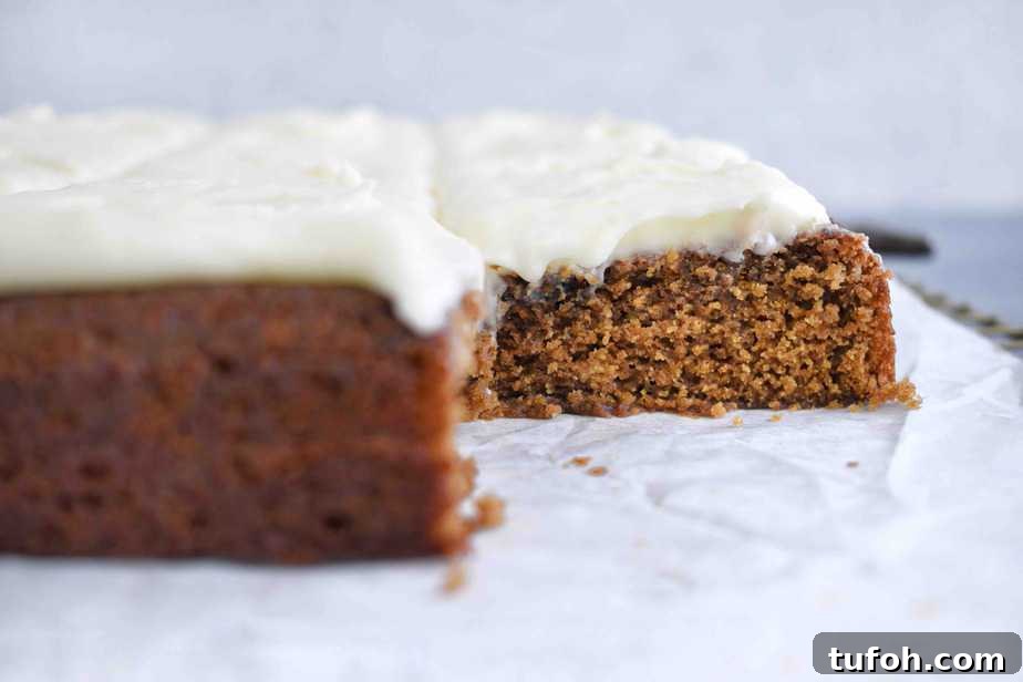 side view of sheet cake