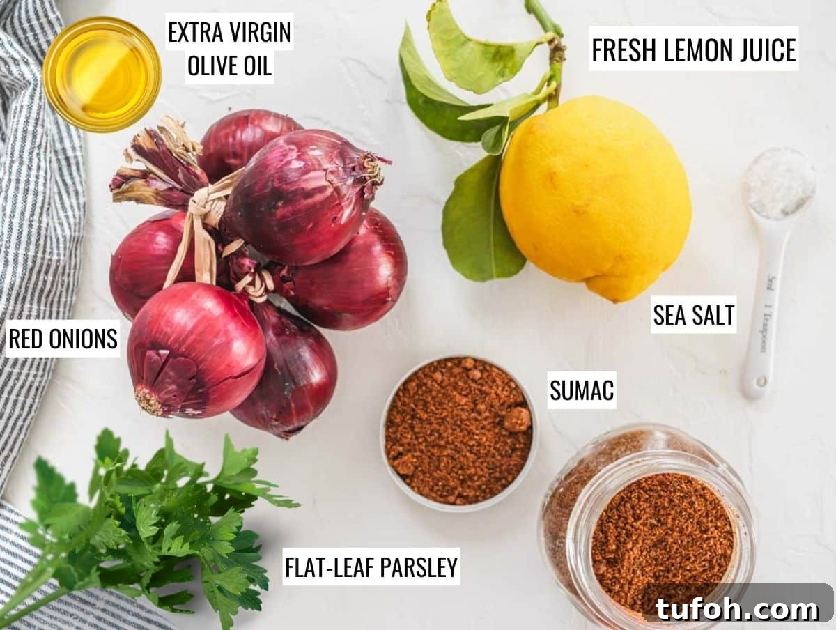ingredients for sumac onions