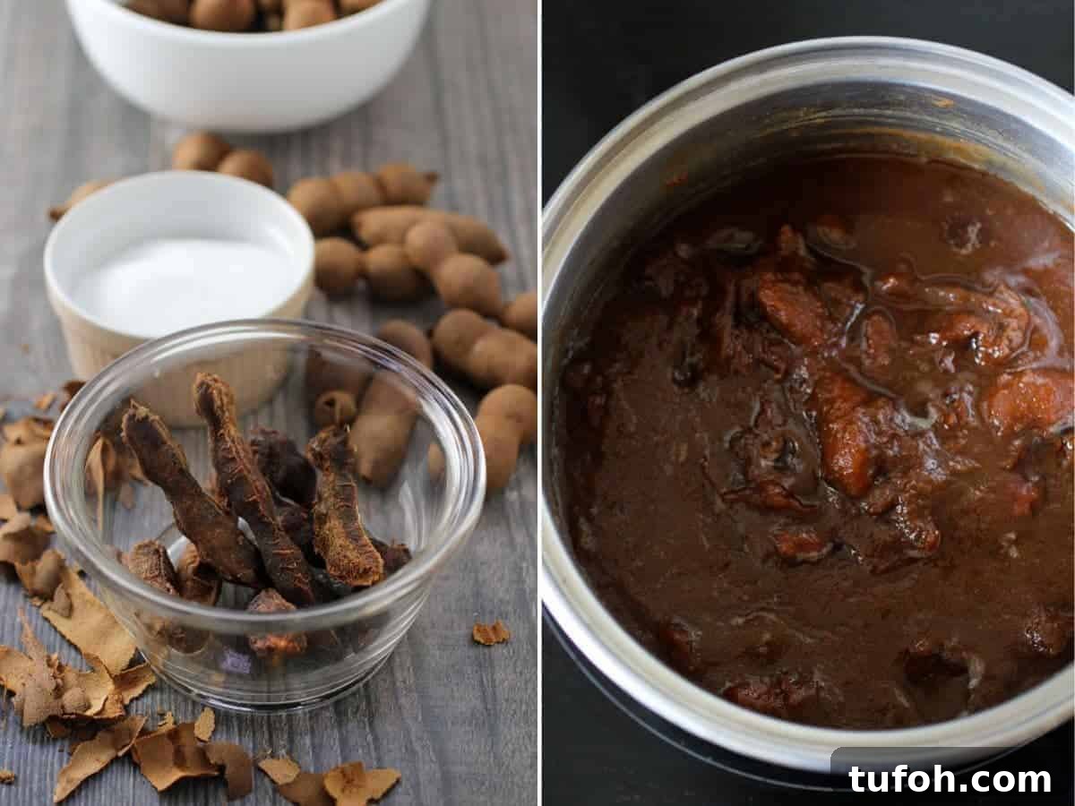making tamarindo with fresh tamarind