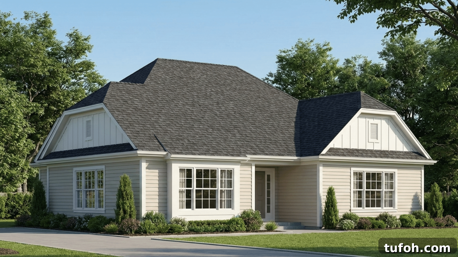 half hip roof with small vertical gable ends