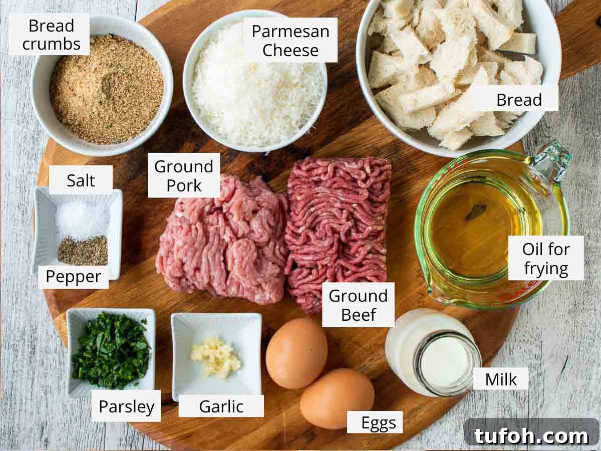 Ingredients for this recipe viewed from above.