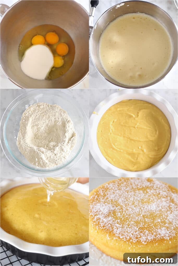 A collage of six images with instructions to make the recipe.