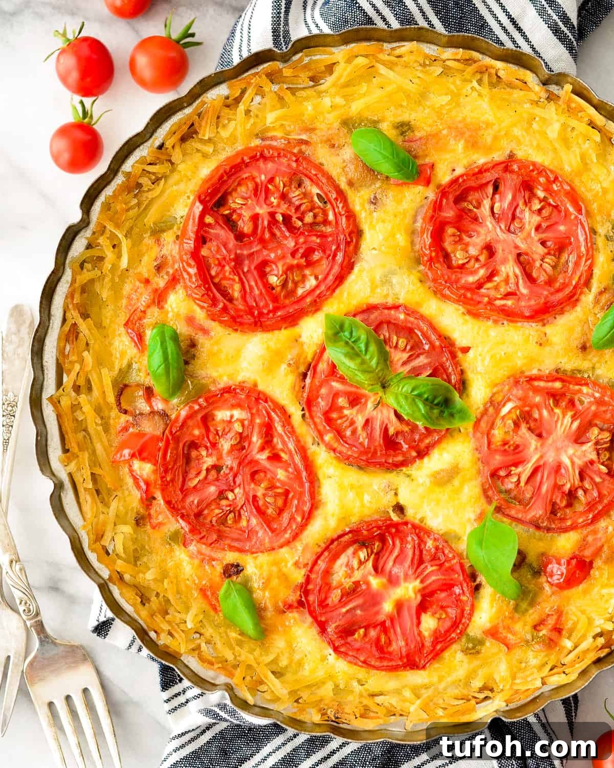 Overhead view of Gluten-Free Hash Brown Quiche 