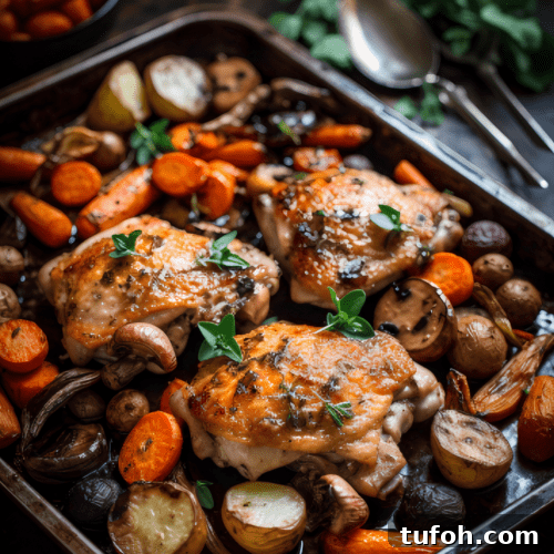 Finished one-pan chicken dish