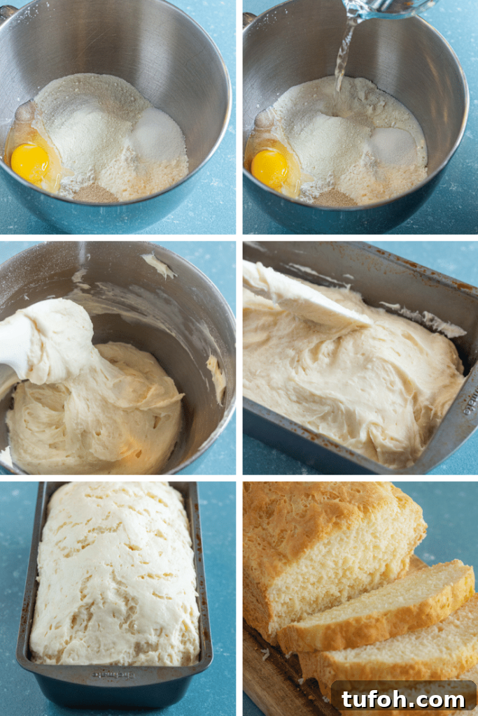 Gluten free bread batter in loaf pan